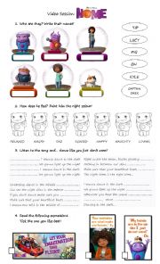 English Worksheet: HOME movie worksheet