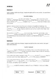 English Worksheet: Articles