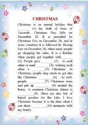 a sample writing about celebrations- Christmas