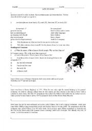 English Worksheet: Life Stories