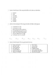 English Worksheet: I will never be a star