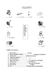 English Worksheet: quantifiers