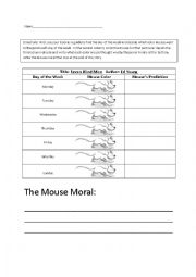 English Worksheet: 7 Blind Mice Graphic Organizer