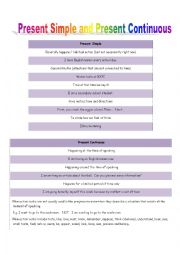 Present Simple Tense and Present Continuous Tense