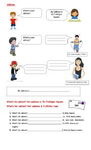 English Worksheet: Whats your address