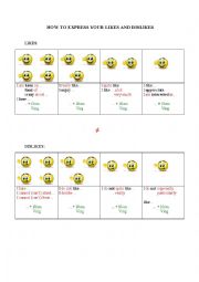 English Worksheet: LIKES AND DISLIKES