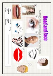 English Worksheet: head and face