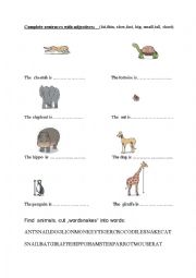 English Worksheet: Animals