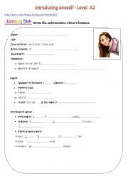 English Worksheet: Introducing oneself -  listening task (3 levels in 1 Ws)