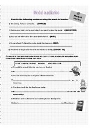 English Worksheet: MODAL VERBS