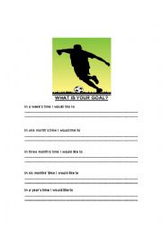 English Worksheet: Setting and acheiving goals