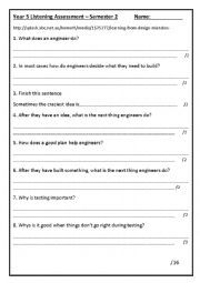 Year 5 Listening Assessment