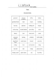 English Worksheet: town vocabulary