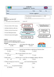 English Worksheet: KET - exam /diagnostic test 8th grade