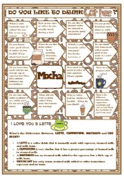 English Worksheet: Do you like to drink coffee? - Speaking activity