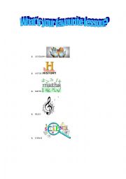 English Worksheet: WHATS YOUR FAVOURITE LESSON?