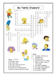 family crossword crosswords vocabulary worksheets worksheet level