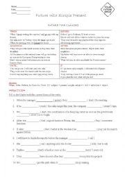 English Worksheet: Future with Present Simple