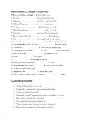 English Worksheet: Present Simple vs Present Continuous