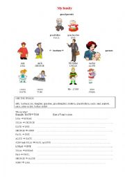 English Worksheet: My family