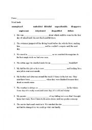 English Worksheet: 5th Grade Vocabulary Cloze Activity