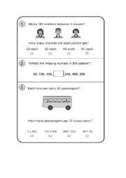 English Worksheet: Think and count