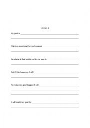 English Worksheet: Goals