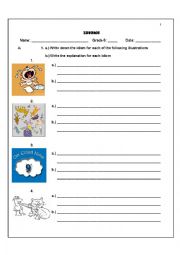 English Worksheet: Idioms