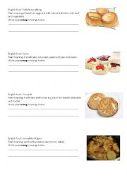 English Worksheet: English food Balderdash