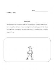 English Worksheet: Drawing the Family Members