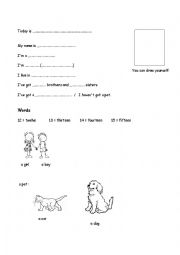 English Worksheet: talk about yourself