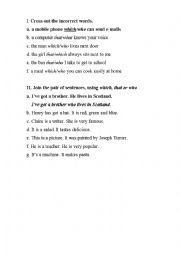 English Worksheet: Relative Pronouns