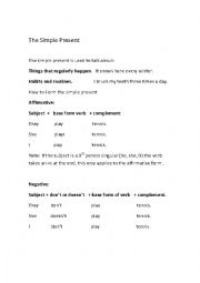 English Worksheet: The Simple Present 