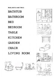 English Worksheet: Parts of the house