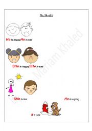 English Worksheet: he-she-it