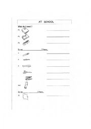 English Worksheet: At school - writing exercise