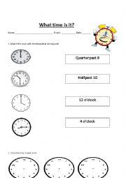 English Worksheet: The time