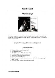 English Worksheet: Advertising task