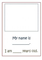 English Worksheet: My Name Is ... (Look, This is Me!)