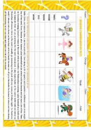 Sports reading worksheets
