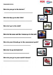 English Worksheet: transportation