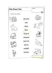 English Worksheet: Pets-Match
