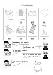 English Worksheet: lets go shopping