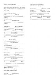 English Worksheet: song - hold on were going home ! learn with music