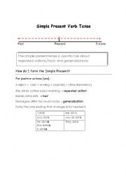 English Worksheet: Simple Present Tense - Guided Notes