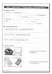 English Worksheet: worksheet compararive