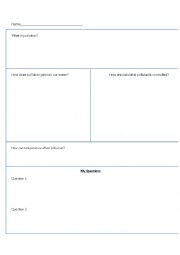 English Worksheet: Water Pollution