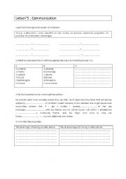 English Worksheet: means of communication/means of entertainment