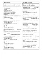 English Worksheet: sorry and Love Yourself - Justin Bieber