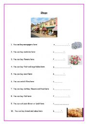 English Worksheet: Shops